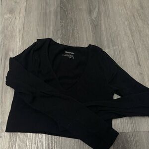 Garage Black Long Sleeve Crop Top